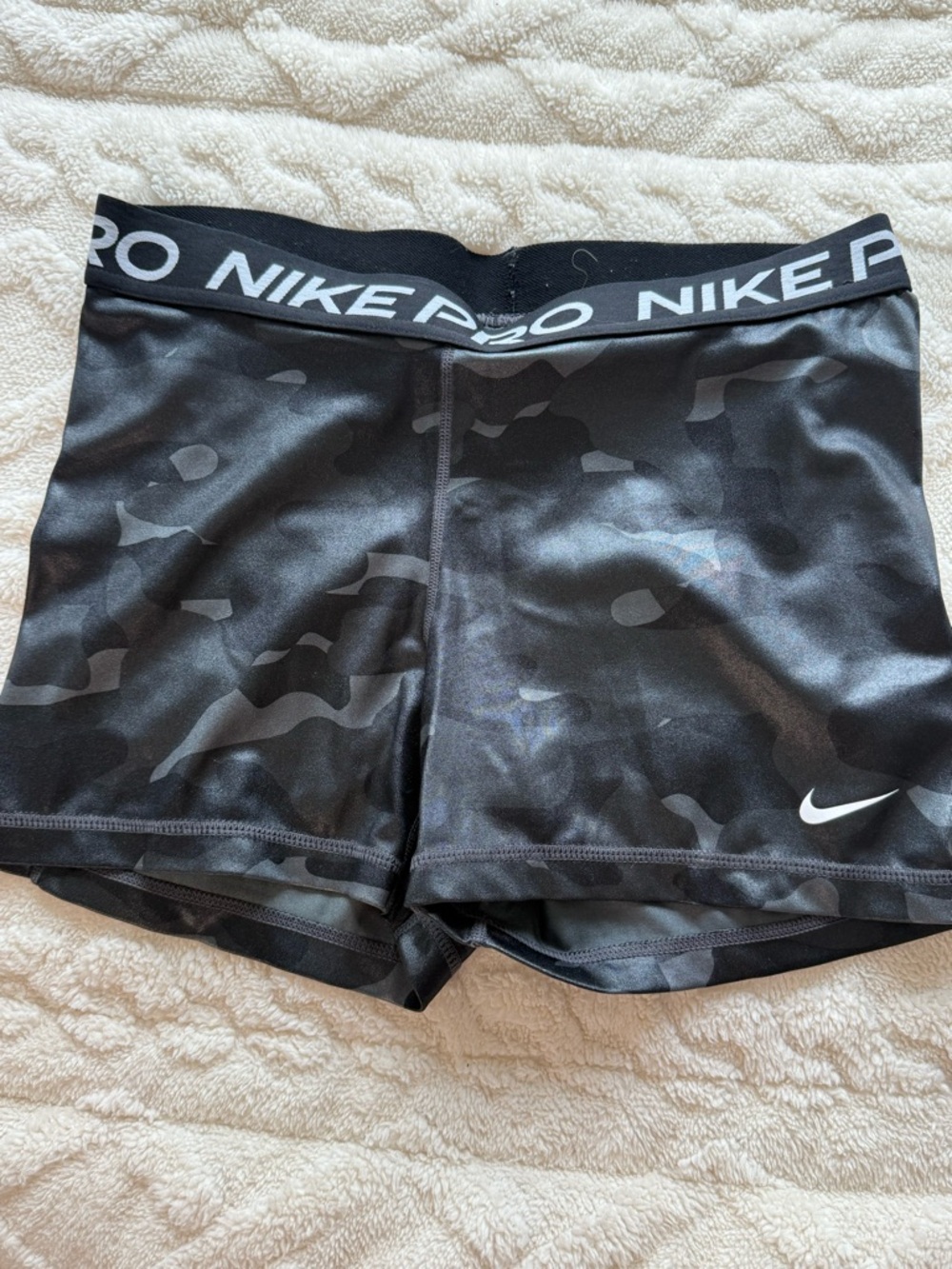 Nike Black and Gray Camo Athletic Shorts